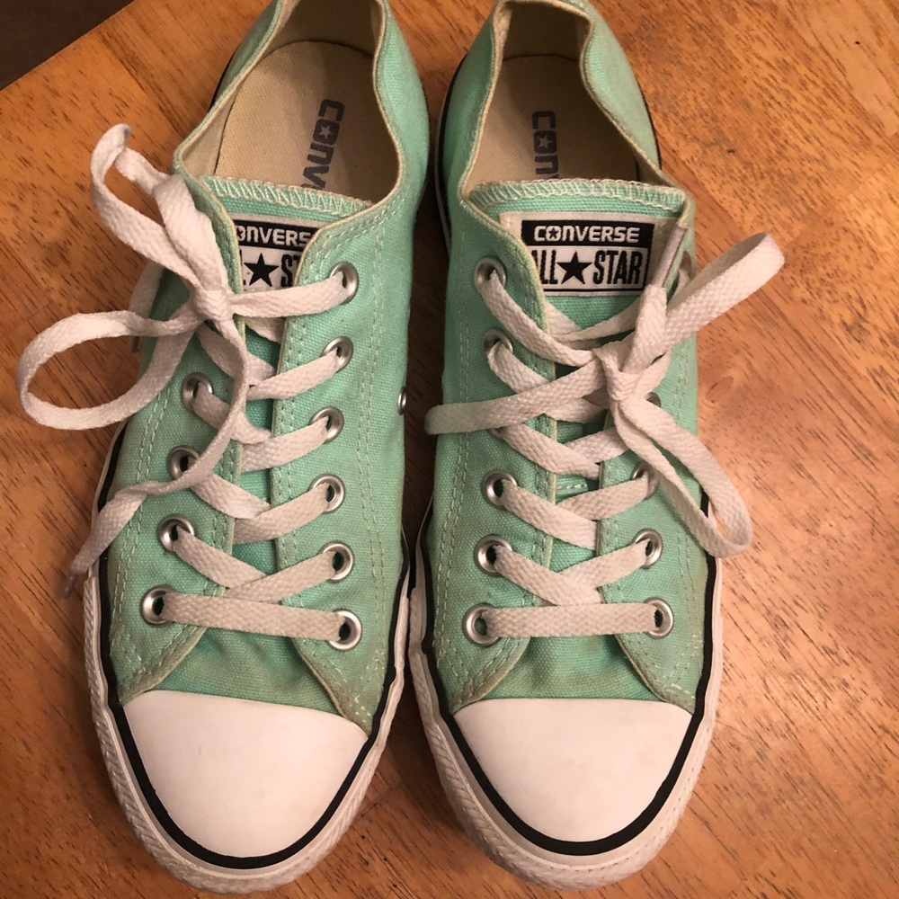 Converse mint green sneakers good cond Sz W8, M6 pastel